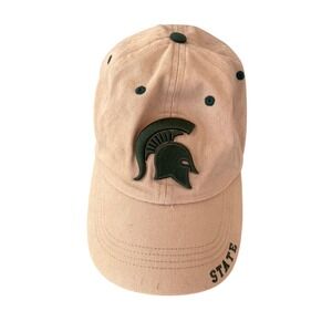 Michigan State Spartans Captivating Headwear Tan Khaki Green Adjustable Dad Hat